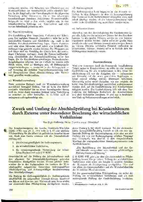 Vorschauseite 1: Zweck und Umfang der Abschlußprüfung bei Krankenhäusern durch Externe unter besonderer Beachtung der wirtschaftlichen Verhältnisse