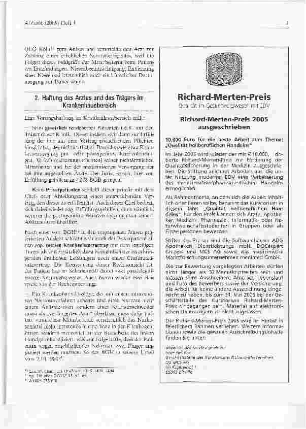Vorschauseite 3: Zur rechtlichen Verantwortung des Assistenzpersonals:Arzthelferin - Krankenschwester