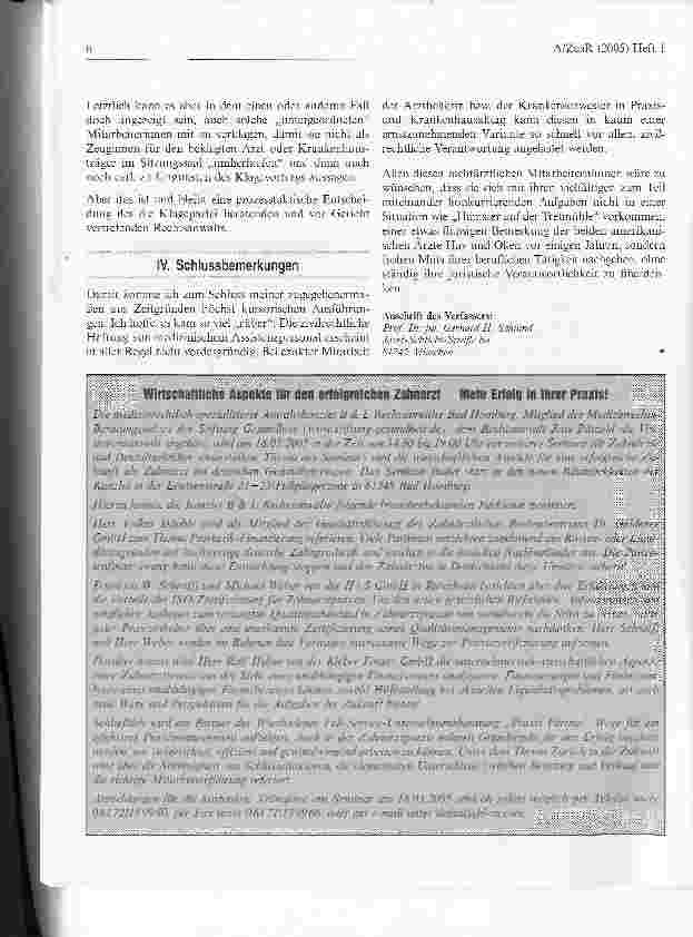Vorschauseite 6: Zur rechtlichen Verantwortung des Assistenzpersonals:Arzthelferin - Krankenschwester