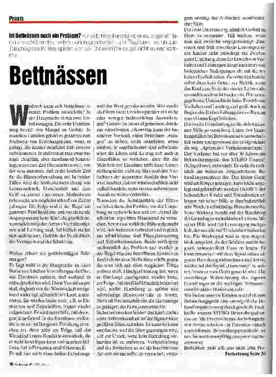 Vorschauseite 1: Bettnässen Ist Bettnässen noch ein Problem?