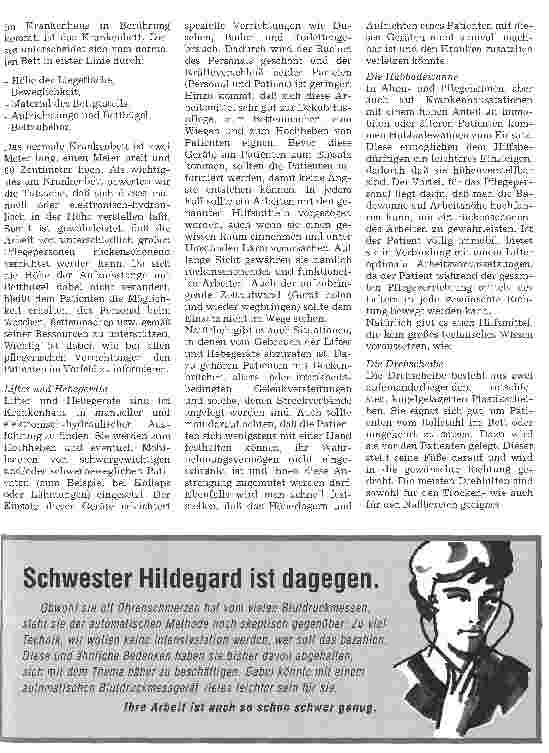 Vorschauseite 2: Körperliche Belastungen in der pflegerischen Arbeit Braun-Preis 94, 2. Platz für Krankenund Kinderkrankenpflegeschulen