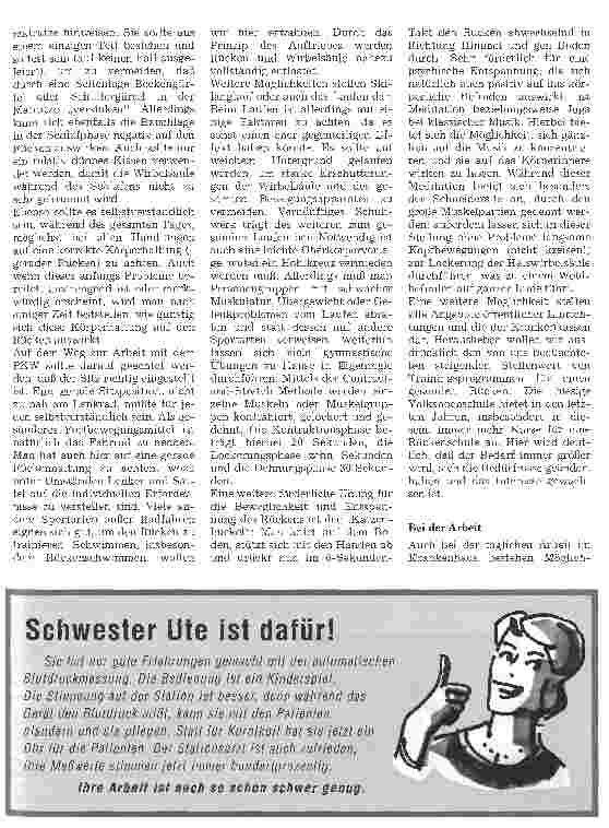 Vorschauseite 6: Körperliche Belastungen in der pflegerischen Arbeit Braun-Preis 94, 2. Platz für Krankenund Kinderkrankenpflegeschulen
