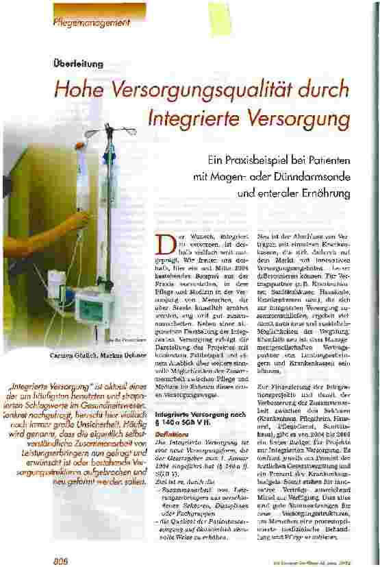 Vorschauseite 1: Hohe Versorgungsqualität durchIntegrierte Versorgung
