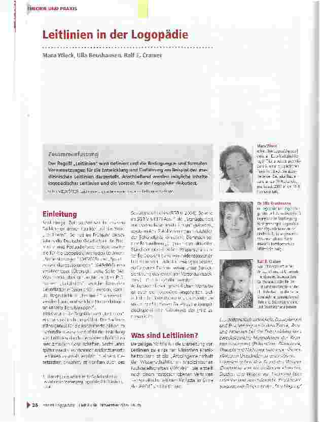 Vorschauseite 1: Leitlinien in der Logopädie
