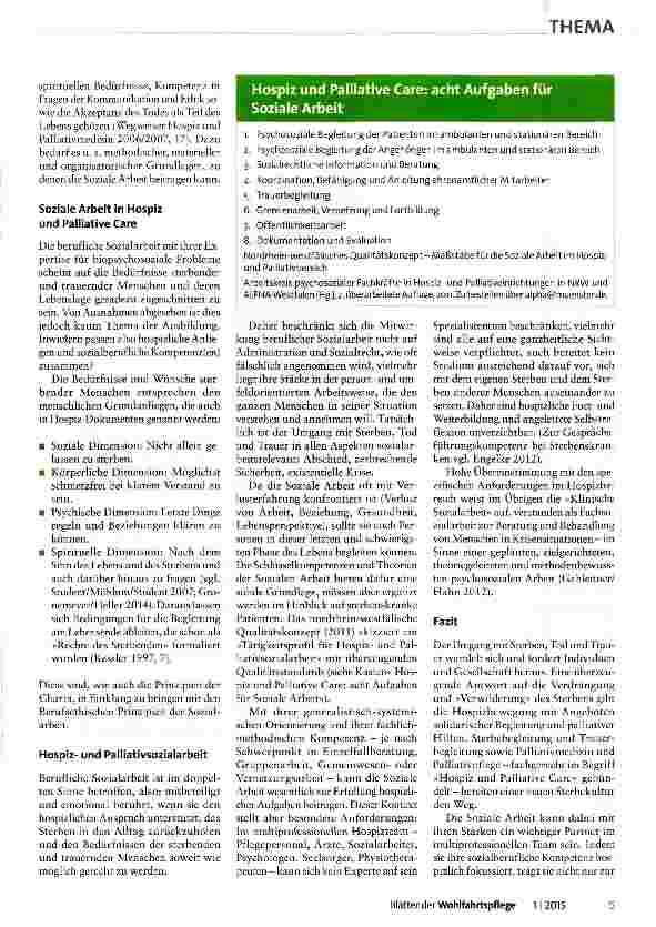 Vorschauseite 3: Hospiz und Palliative Care