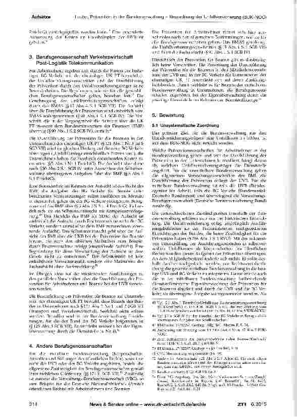Vorschauseite 5: Prävention in der Bundesverwaltung - Neuordnung der Unfallversicherung (BUK-NOG)