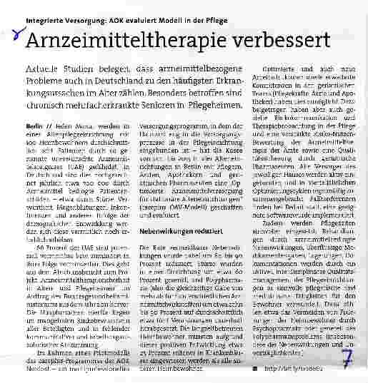 Vorschauseite 1: Arnzeimitteltherapie verbessert