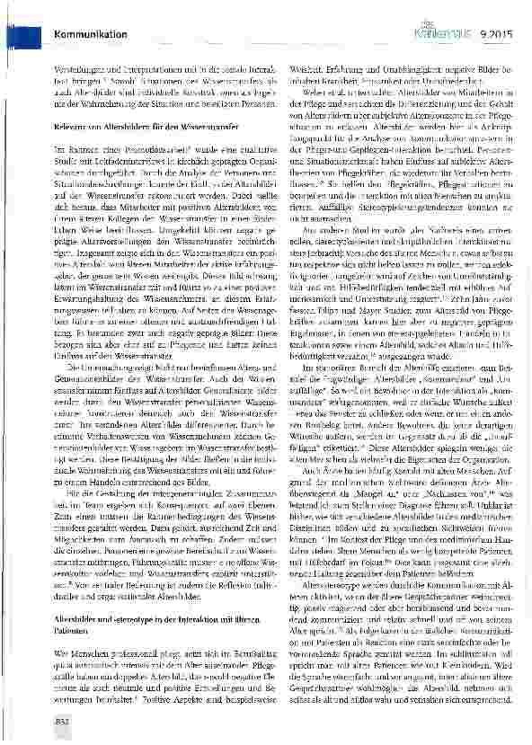 Vorschauseite 2: Die Relevanz von Altersbildern für den Wissenstransfer im Krankenhaus