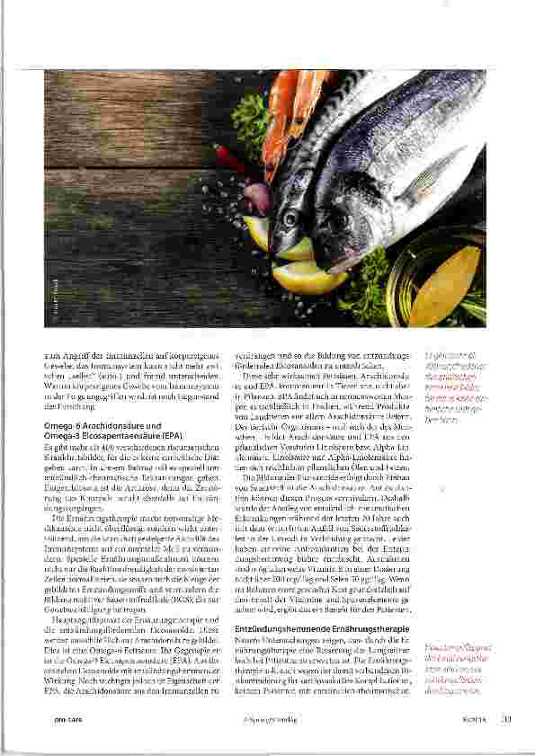 Vorschauseite 2: Entzündlich rheumatischen Erkrankungen Leinöl, Fisch & Co. : Bei Rheuma an Omega-3 denken