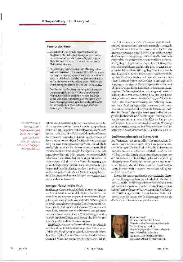 Vorschauseite 3: Entzündlich rheumatischen Erkrankungen Leinöl, Fisch & Co. : Bei Rheuma an Omega-3 denken