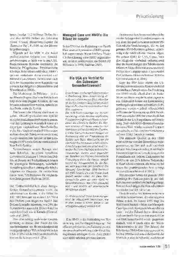 Vorschauseite 3: Das US-Gesundheitswesen: Ein Schrecken ohne Ende?