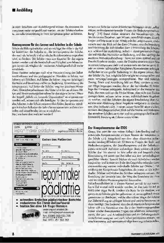 Vorschauseite 3: Kompetenzrasterein Modul zur (Lern-) Kompetenzdiagnose und -förderung der ETOS Ergotherapieschule Osnabrück e. V.