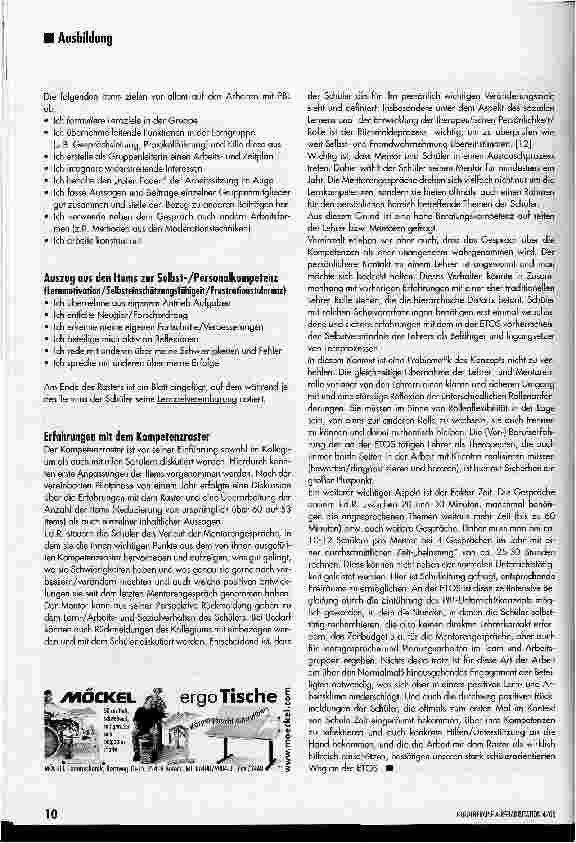 Vorschauseite 5: Kompetenzrasterein Modul zur (Lern-) Kompetenzdiagnose und -förderung der ETOS Ergotherapieschule Osnabrück e. V.