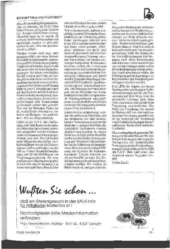 Vorschauseite 2: Vorstellung der politischen Parteien zur Verzahnung des ambulanten und stationären Sektors