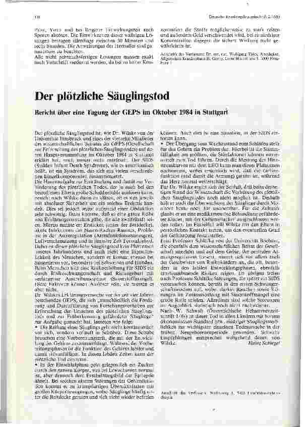 Vorschauseite 1: Der plötzliche Säuglingstod