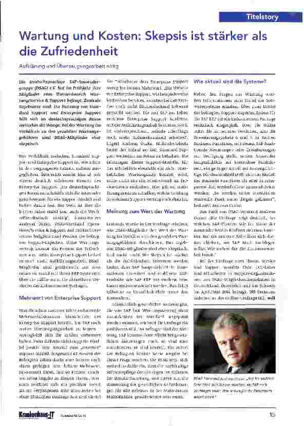 Vorschauseite 1: Wartung und Kosten: Skepsis ist stärker als die Zufriedenheit