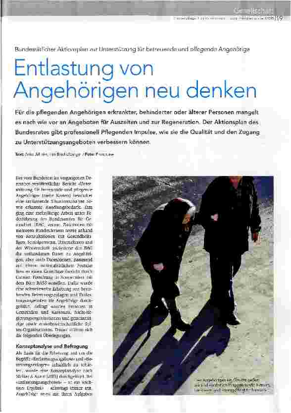 Vorschauseite 1: Entlastung von Angehörigen neu denken