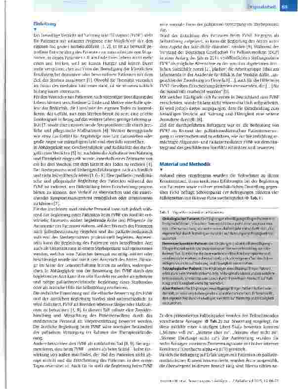 Vorschauseite 2: Bewertung des freiwilligen Verzichts auf Nahrung und Flüssigkeit durch palliativmedizinisch und hausärztlich tätige Ärztinnen und Ärzte Ergebnisse einer empirischen Umfrage (n = 2…