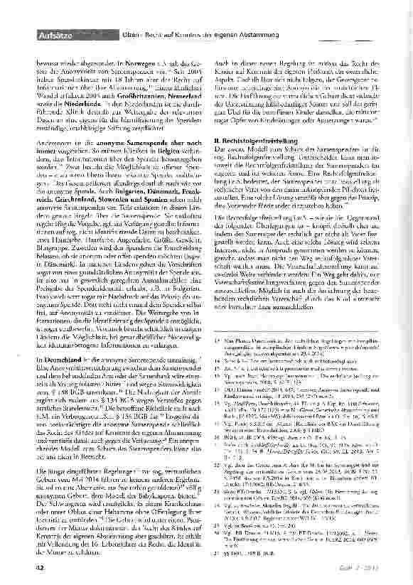 Vorschauseite 2: Die gesetzliche Regelung des Rechts auf Kenntnis der eigenen Abstammung - Rechtsfolgenfreistellung des Samenspenders?