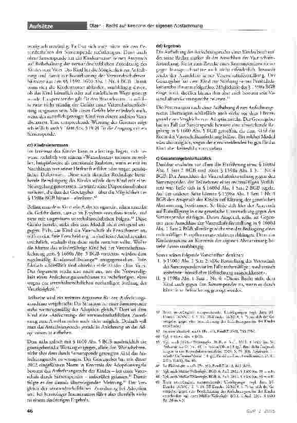Vorschauseite 6: Die gesetzliche Regelung des Rechts auf Kenntnis der eigenen Abstammung - Rechtsfolgenfreistellung des Samenspenders?