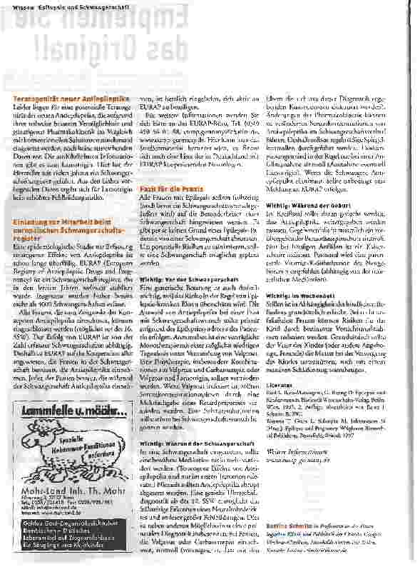 Vorschauseite 5: Schwangerschaft, Geburt und Stillen bei Frauen mit Epilepsie