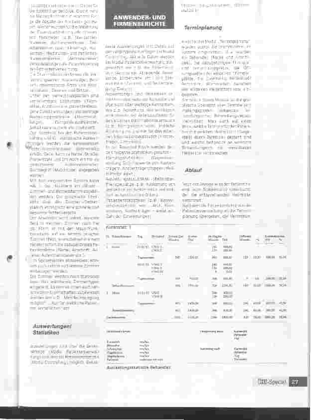 Vorschauseite 2: EDV-unterstützte Patientenverwaltung und Terminplanung Reha 2000 für die Rehabilitationsklinik Rosenhof, Bad Birnbach