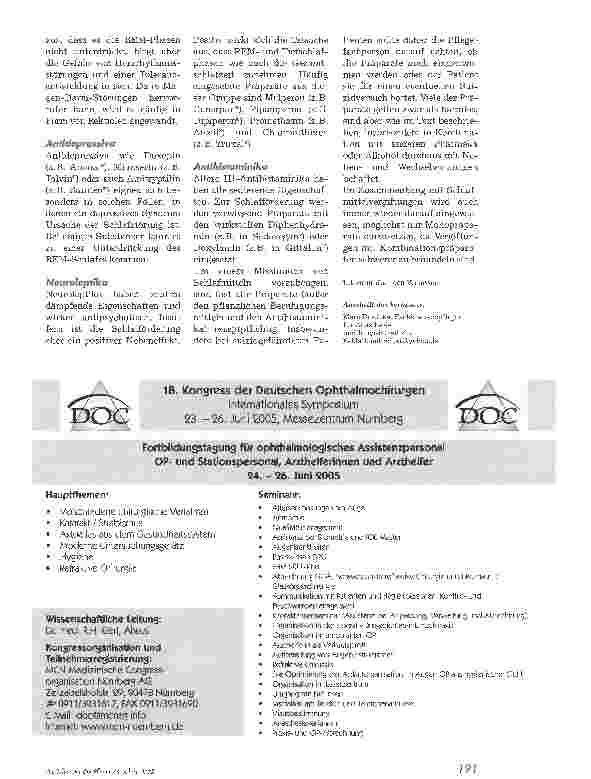 Vorschauseite 4: Schlafstörungen im Krankenhaus. Schlafmittel