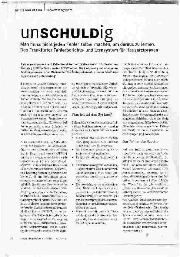 Vorschauseite 1: UNSCHULDIGMan muss nicht jeden Fehler selber machen, um daraus zu lernen.