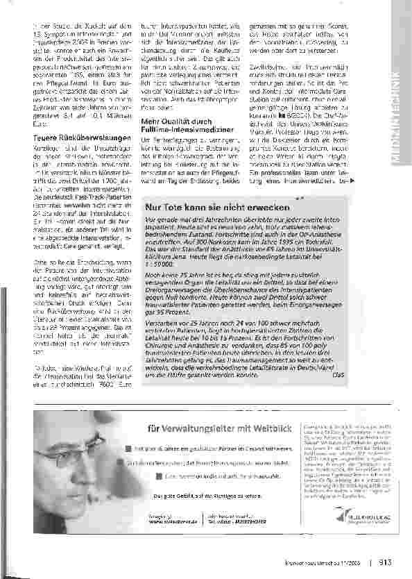 Vorschauseite 2: Alles operabelDie Intensivstation, Nabel der Krankenhauswelt