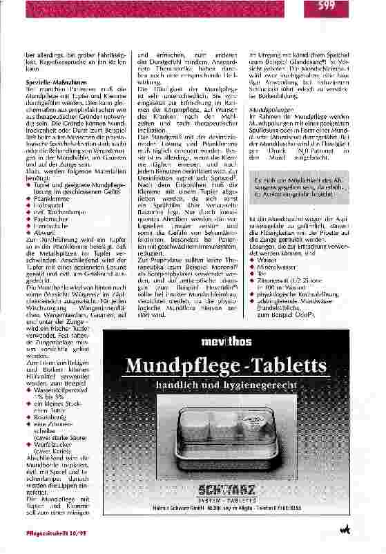 Vorschauseite 3: Stellenwert der Mundpflege wird oft unterschätzt Soorund Parotitisprophylaxe