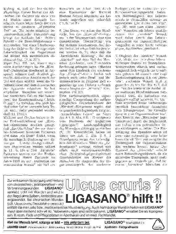 Vorschauseite 3: Wissenschaftler für ein verfassungsgemäßes Transplantationsgesetz Gegen die Gleichsetzung hirntoter Patienten mit Leichen