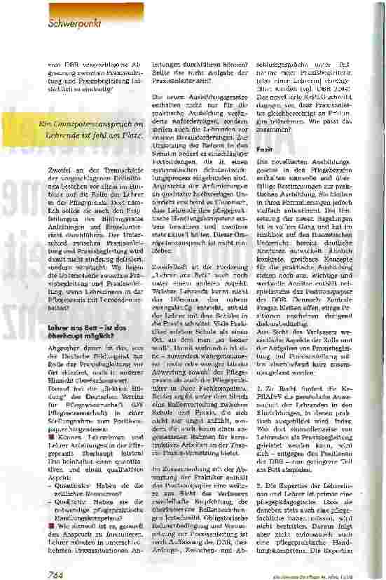 Vorschauseite 4: Lehrer ans Bett!?