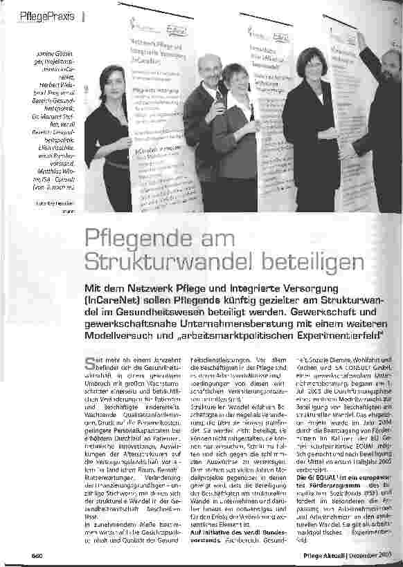 Vorschauseite 1: Pflegende am Strukturwandel beteiligt