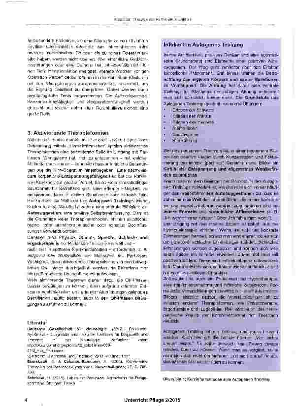 Vorschauseite 3: Therapie der Parkinson-Krankheit