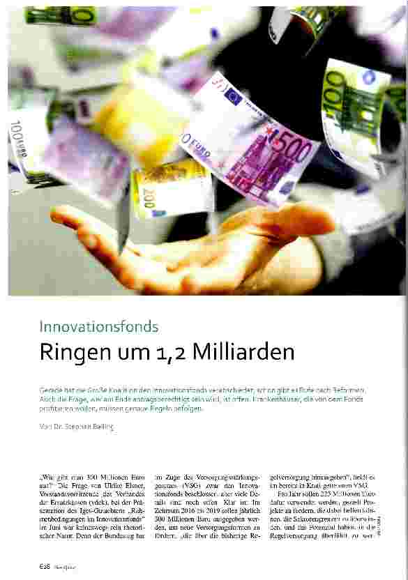 Vorschauseite 1: Innovationsfonds Ringen um 1,2 Milliarden