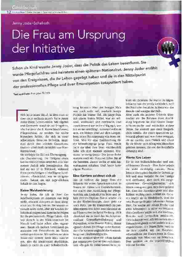 Vorschauseite 1: Die Frau am Ursprung der Initiative