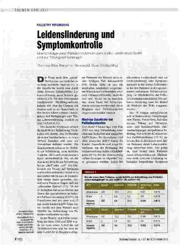 Vorschauseite 1: Leidenslinderung und Symptomkontrolle