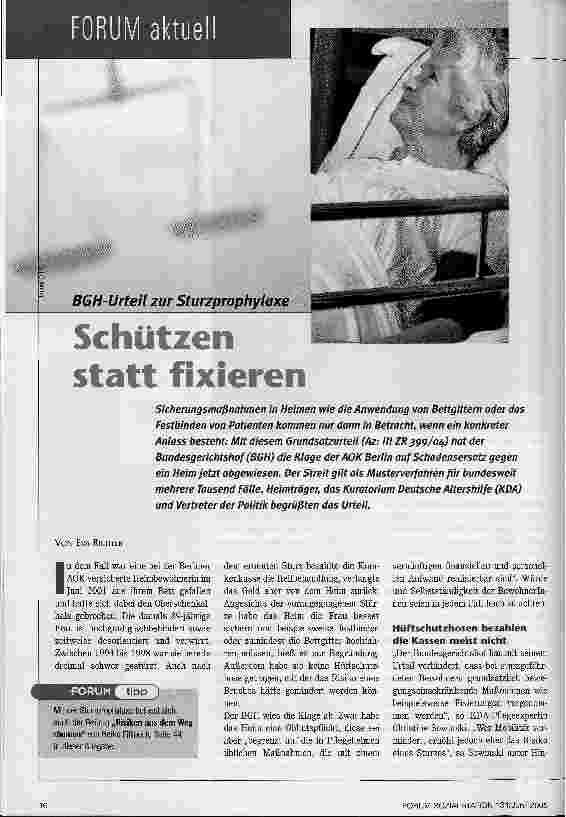 Vorschauseite 1: Schützen statt fixieren