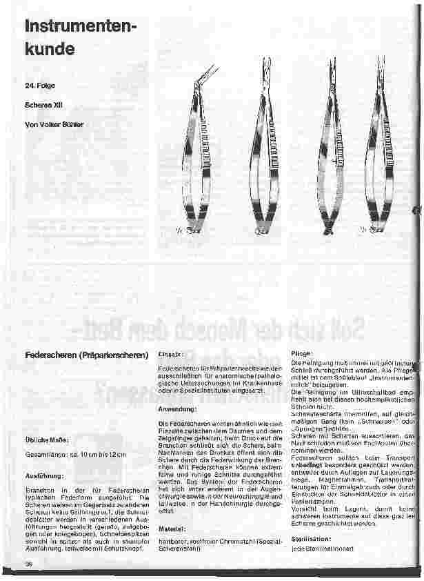 Vorschauseite 1: Instrumentenkunde 24.Folge: Scheren XII