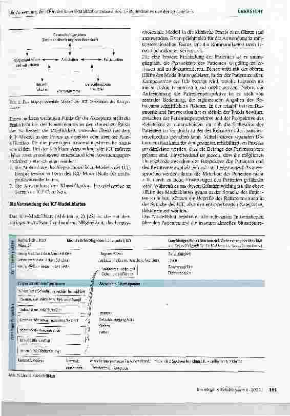 Vorschauseite 3: Die Anwendung der ICF in der Neurorehabilitation anhand des ICF-Modellblattes und der ICF Core-Sets