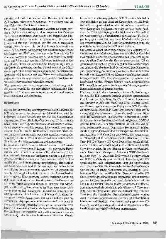 Vorschauseite 5: Die Anwendung der ICF in der Neurorehabilitation anhand des ICF-Modellblattes und der ICF Core-Sets