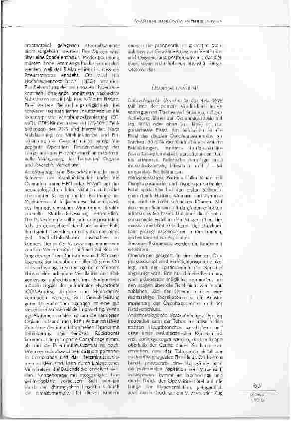 Vorschauseite 2: ANÄSTHESIE BEI NEONATALEN FEHLBILDUNGEN