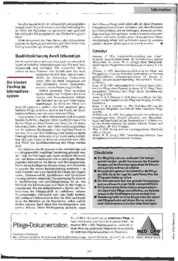 Vorschauseite 6: Tranparenz im Pflegemarkt Informations-u. Kommunikationstechniken als Basis für Vernetzung u. Qualität
