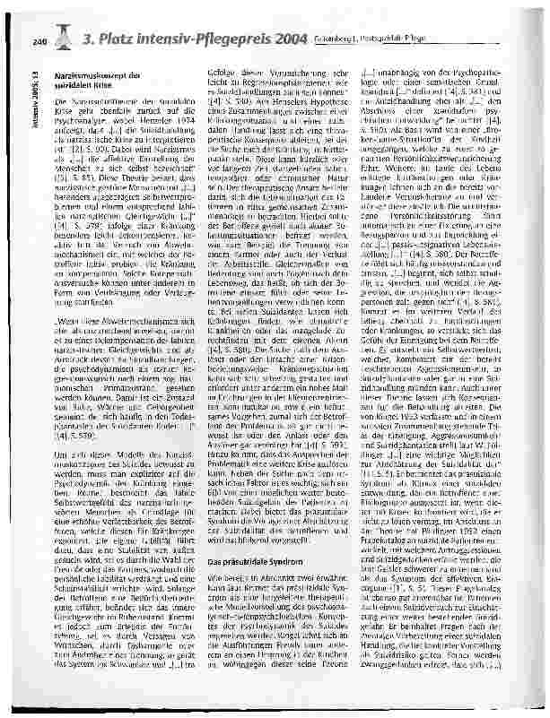 Vorschauseite 3: Postsuizidale Pflege auf der Intensivstation