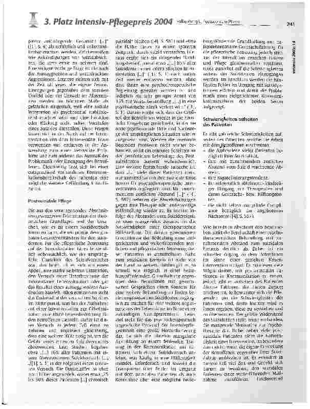 Vorschauseite 4: Postsuizidale Pflege auf der Intensivstation