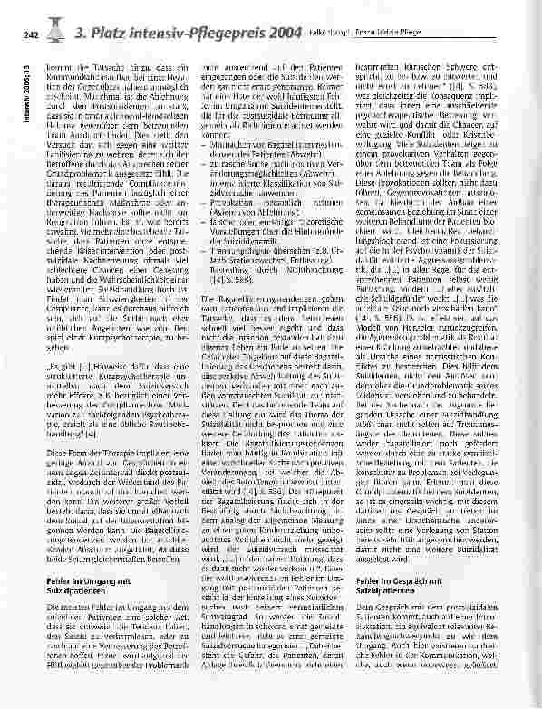 Vorschauseite 5: Postsuizidale Pflege auf der Intensivstation