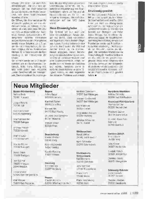 Vorschauseite 2: Neue Strukturen dürfen nicht zu Nachteilen führenVKD-Mitgliederversammlung: Klinikmanagement will Dialog mit der Politik fortsetzen