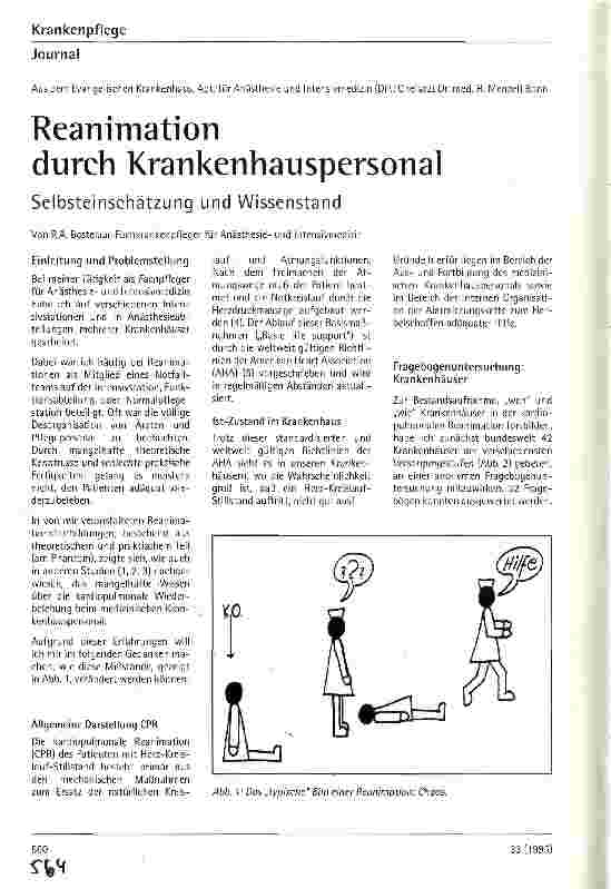 Vorschauseite 1: Reanimation durch Krankenhauspersonal Selbsteinschätzung und Wissensstand