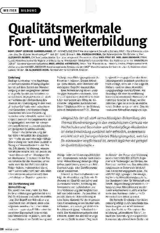 Vorschauseite 1: Qualitätsmerkmale Fortund Weiterbildung