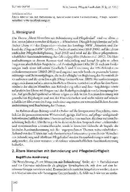 Vorschauseite 2: Unterstützung von älteren Menschen mit Behinderung und erhöhtem Pflegebedarf